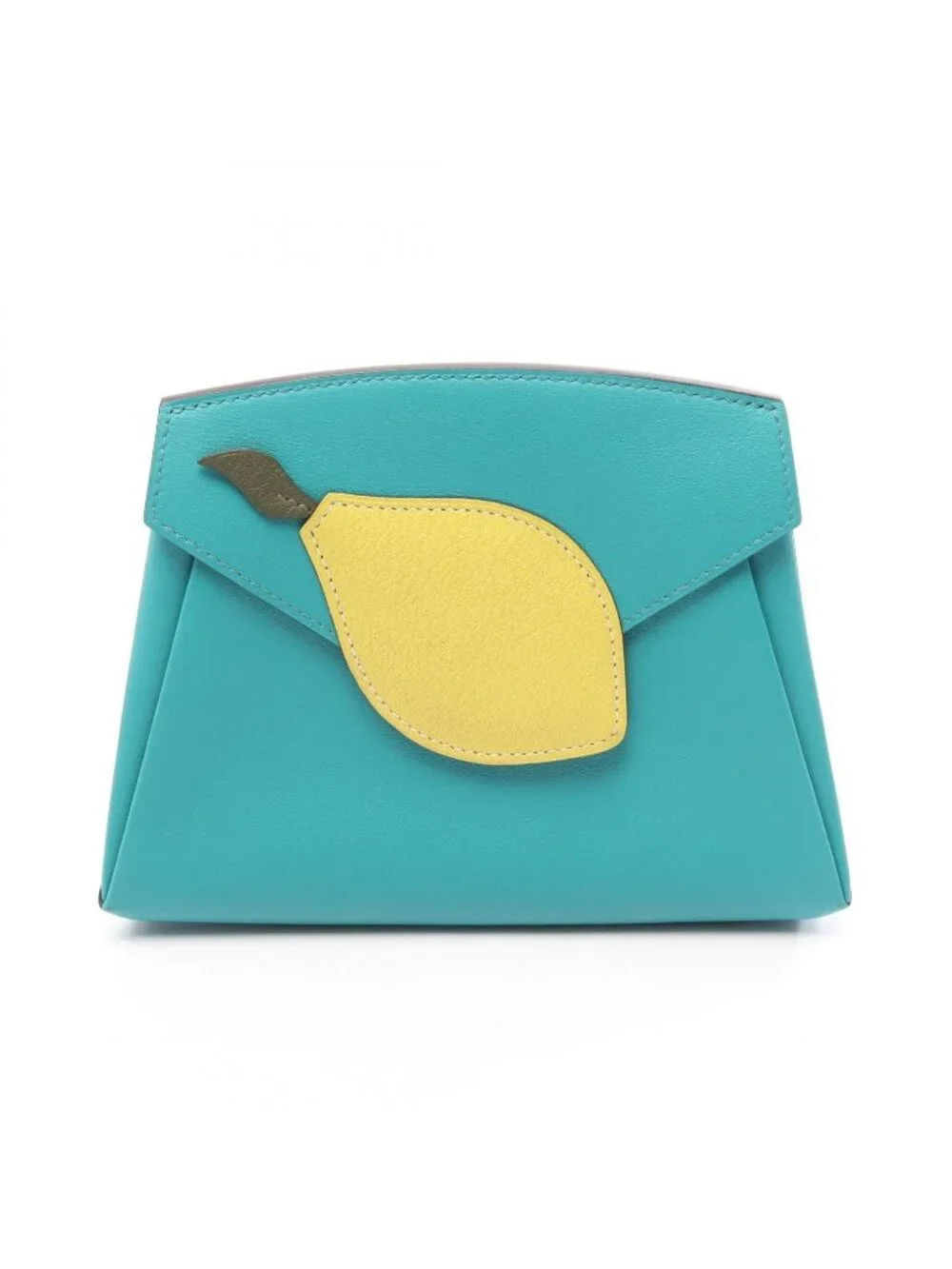 Hermes Pouch Tutti Frutti Blue Paon Lime Leather
